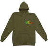 Collage Zippered Hooded Sweatshirt