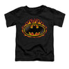 Bat Flames Shield Childrens T-shirt