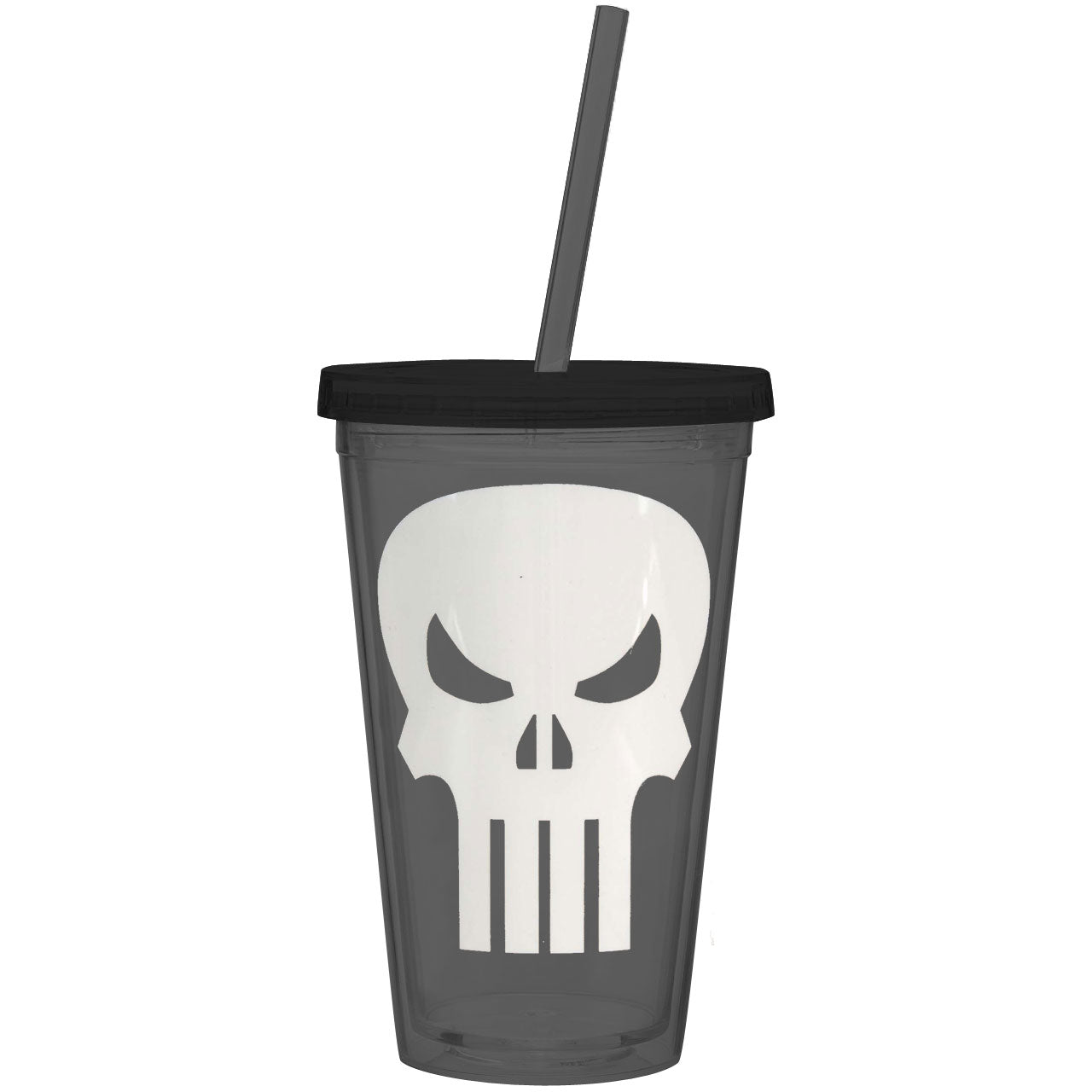 Punisher Skull Straw Tumbler