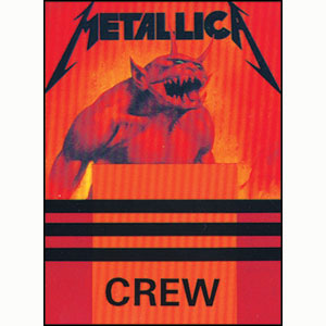 Metallica Laminated Backstage Pass