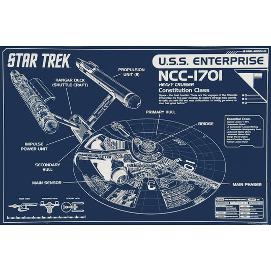 Star Trek Enterprise Blueprint Domestic Poster