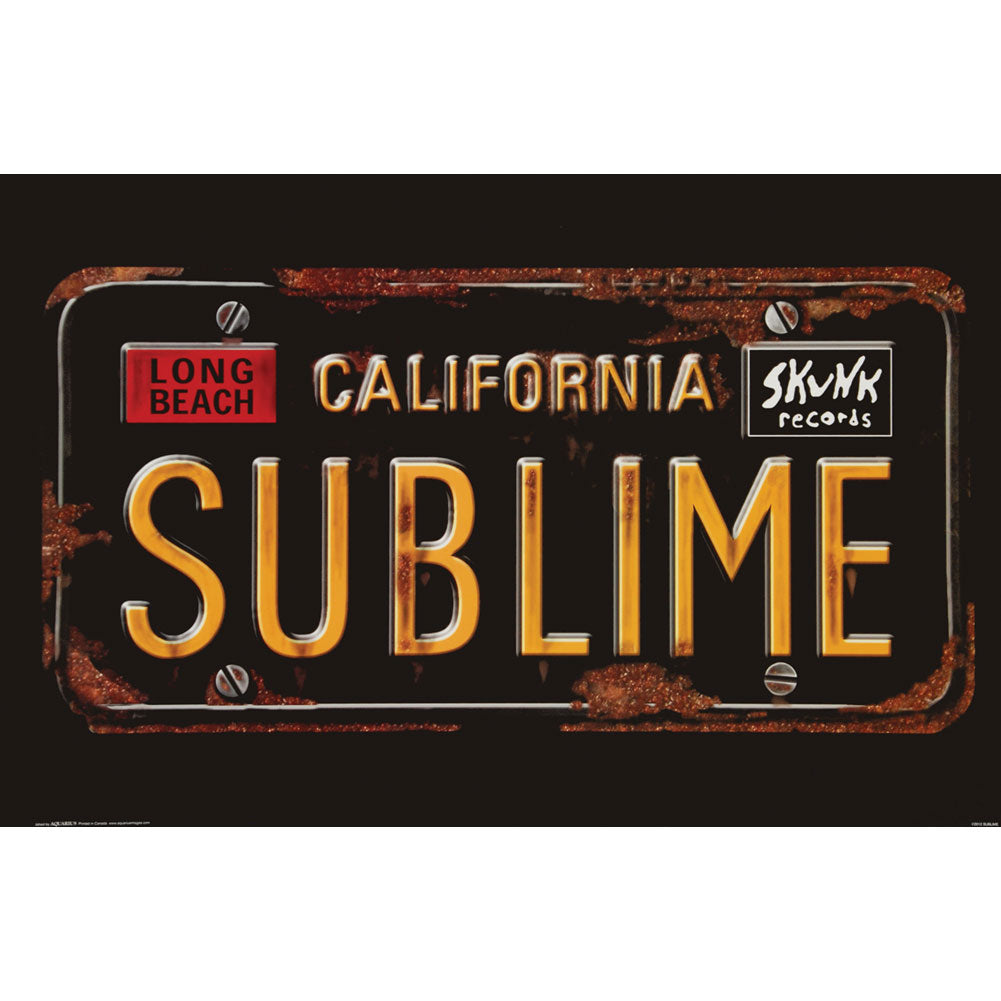 Sublime License Plate Domestic Poster