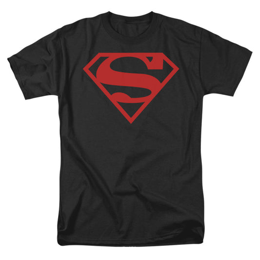 Superman Red On Black Shield T-shirt