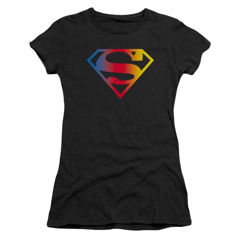 Gradient Superman Logo Cap Sleeve Junior Top