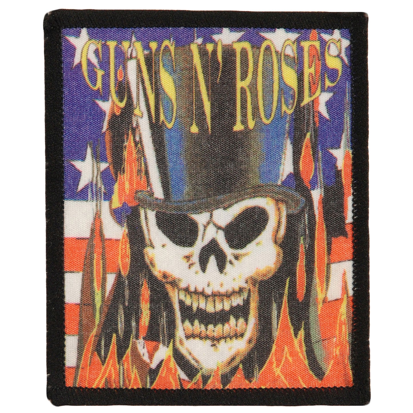 Guns N Roses Skull In Top Hat Screen Printed Patch