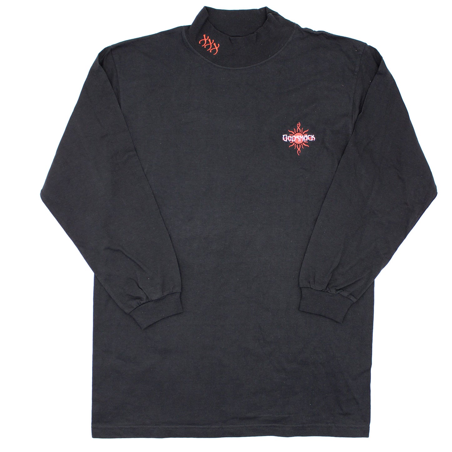 Embroidered Mock Turtleneck Long Sleeve Tee Long Sleeve