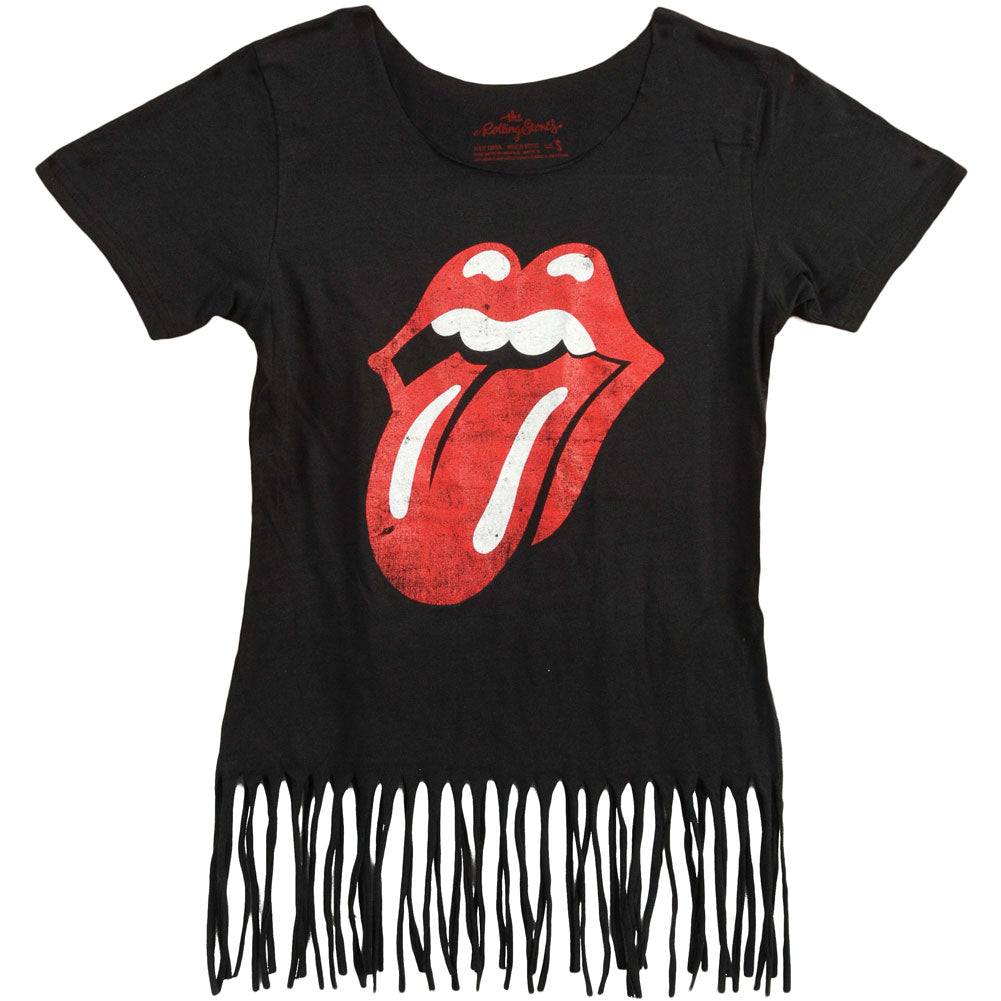 Rolling Stones Stones Tongue Fringe Fringe Junior Top