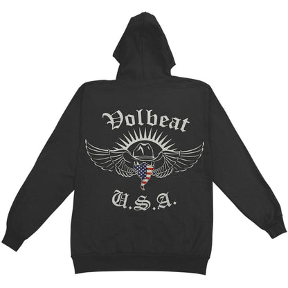 USA Zippered Hooded Sweatshirt