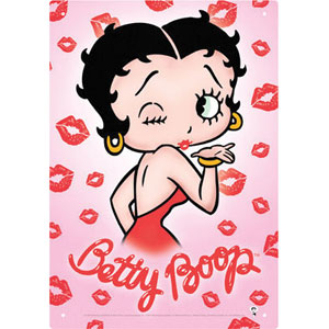 Betty Boop Kisses Tin Concert Sign 194883 | Rockabilia Merch Store