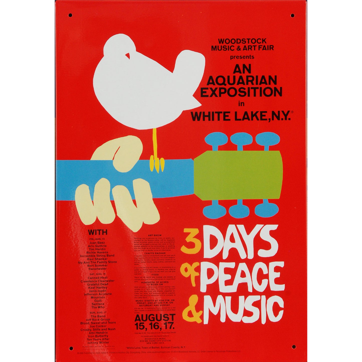 Red Tin Concert Sign