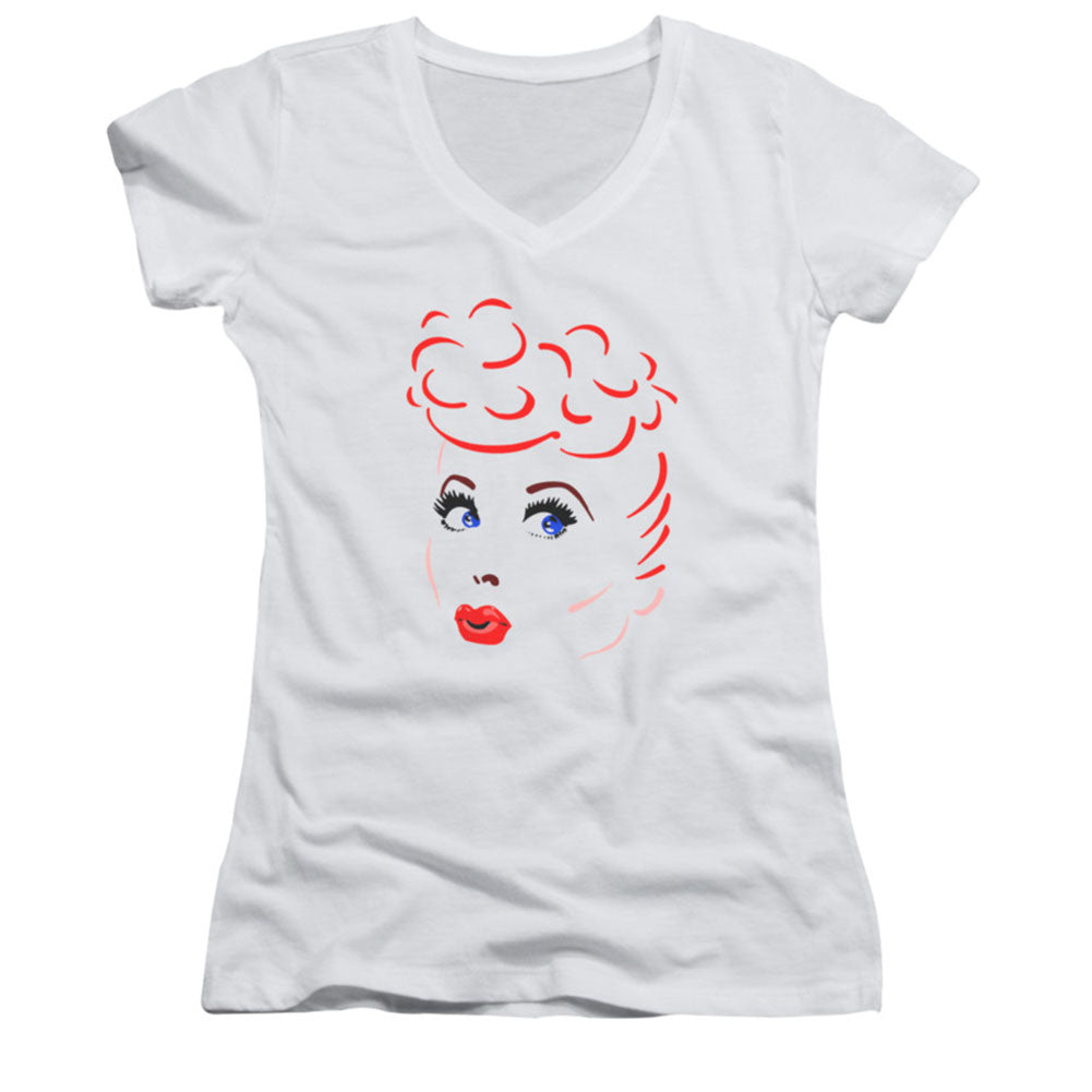 I Love Lucy Lines Face Cap Sleeve Junior Top