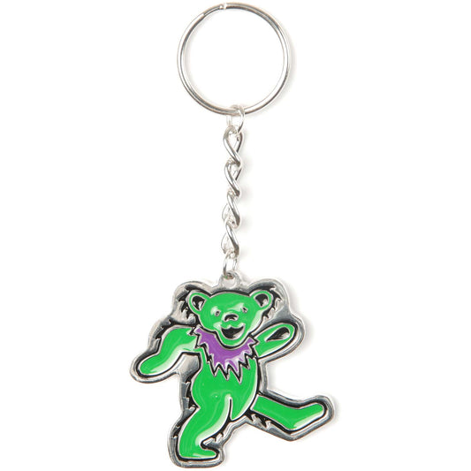 Grateful Dead Purple & Green Bear Metal Key Chain