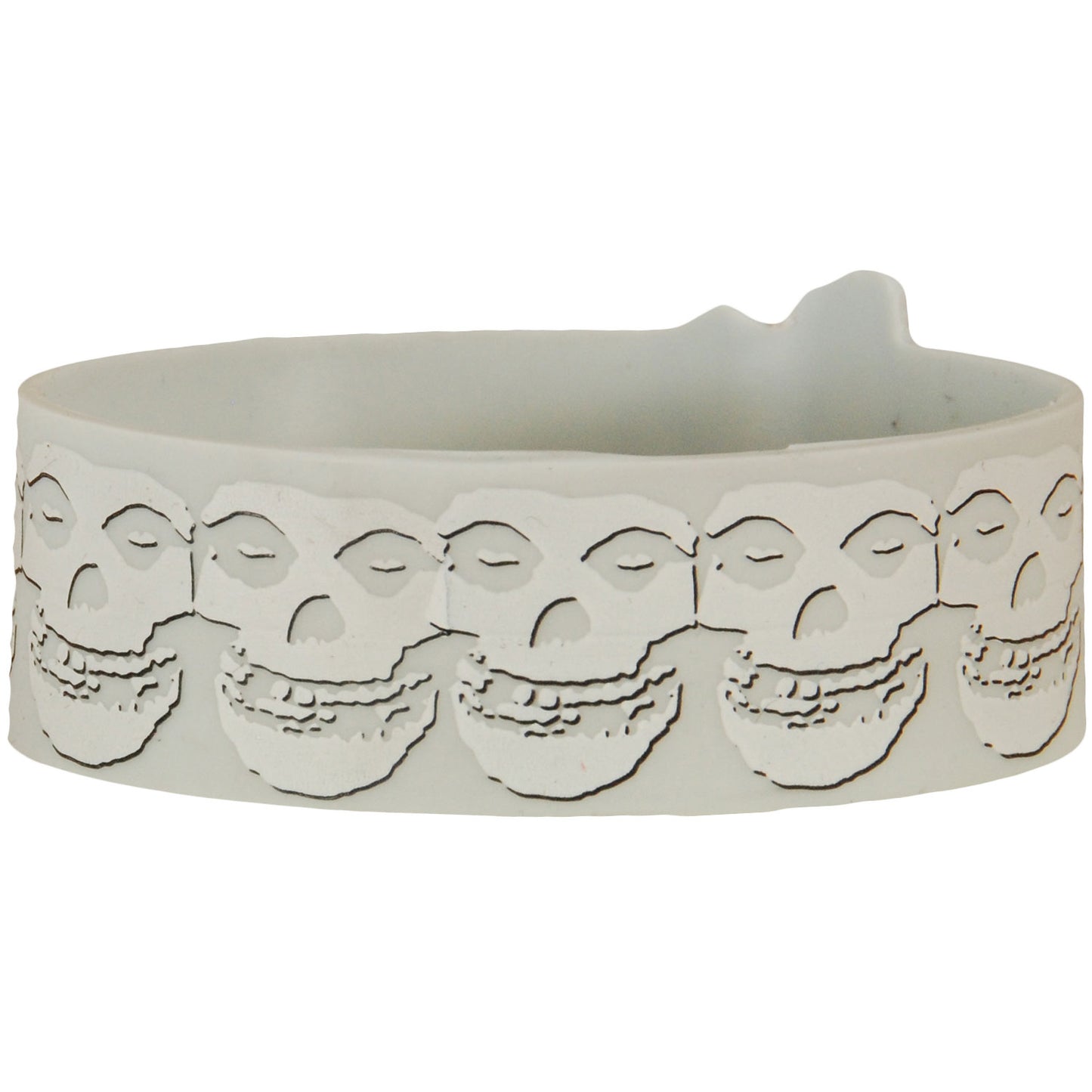 White Logo On Skulls Rubber Bracelet