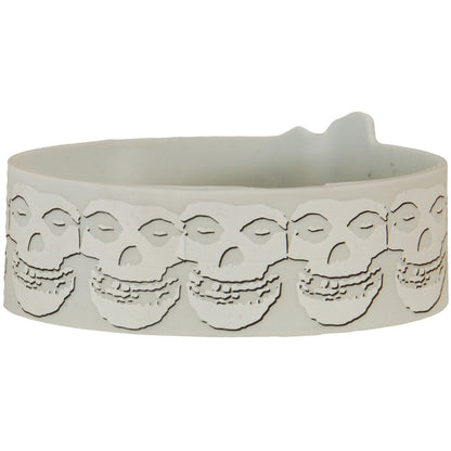 White Logo On Skulls Rubber Bracelet