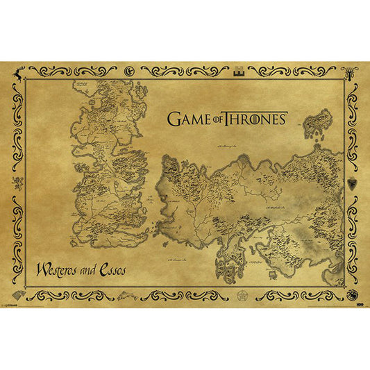 Game Of Thrones Map Domestic Poster