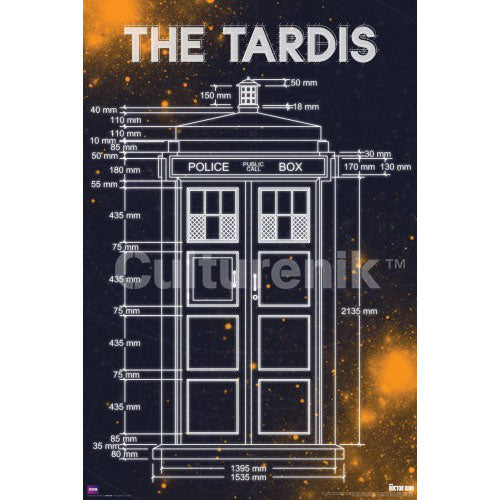Doctor Who Tardis Measurements Domestic Poster