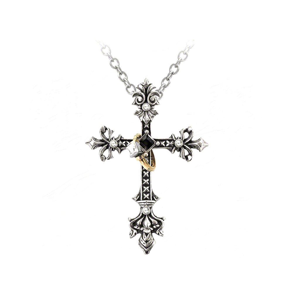 Maryam Theotokos Ring Cross Pendant Necklace