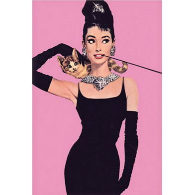 Audrey Hepburn Pink Domestic Poster