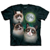 Three Grumpy Cat Moon T-shirt