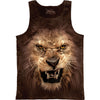 Big Face Roaring Lion Mens Tank