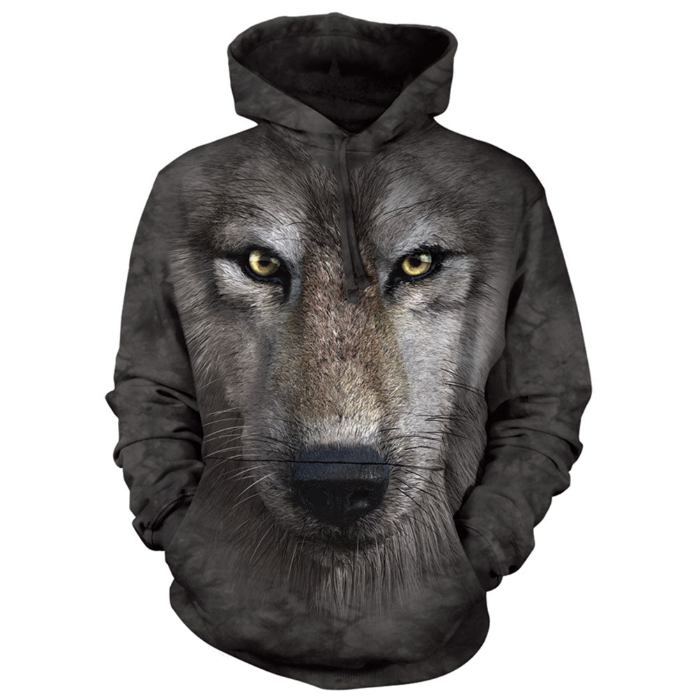 The Mountain Wolf Face Hooded Sweatshirt