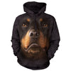 Rottweiler Face Hooded Sweatshirt