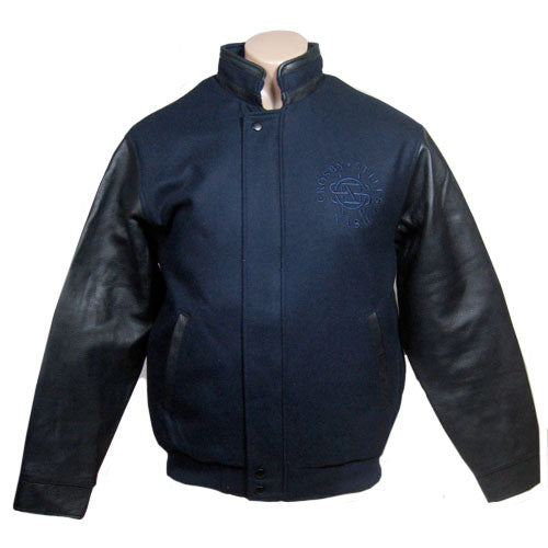 Crosby Stills Nash Young CSN Midnight Blue Letterman Leather Jacket