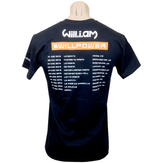 will.i.am WILLPOWER Face Art/2013 Euro Tour Date T-shirt
