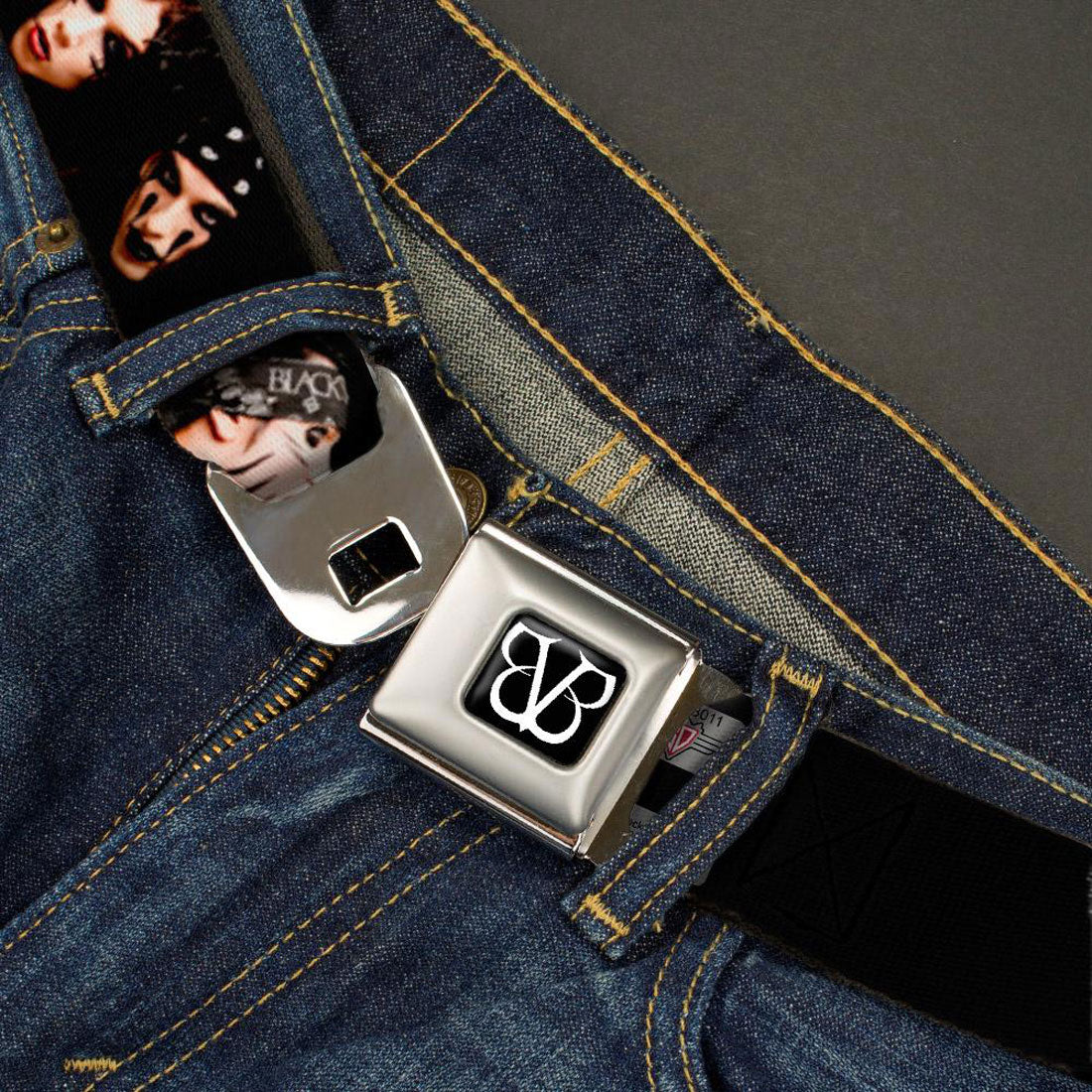 Black Veil Brides Faces Seatbelt Buckle Belt