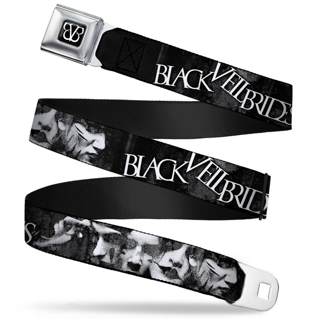 Black Veil Brides Faces Close-Up Seatbelt Buckle Belt