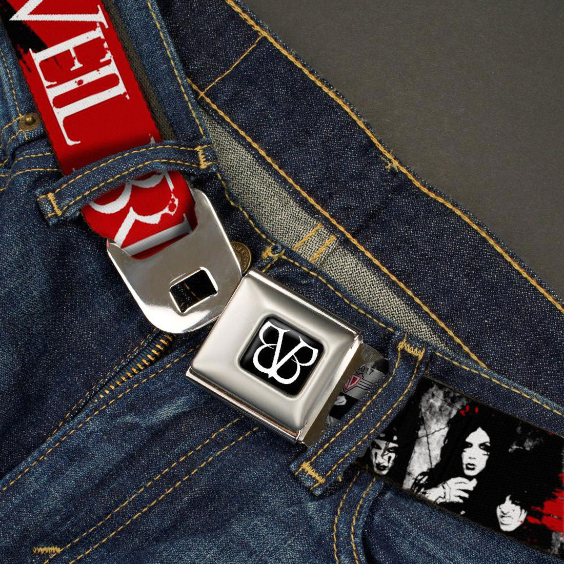 Black Veil Brides Group Seatbelt Buckle Belt