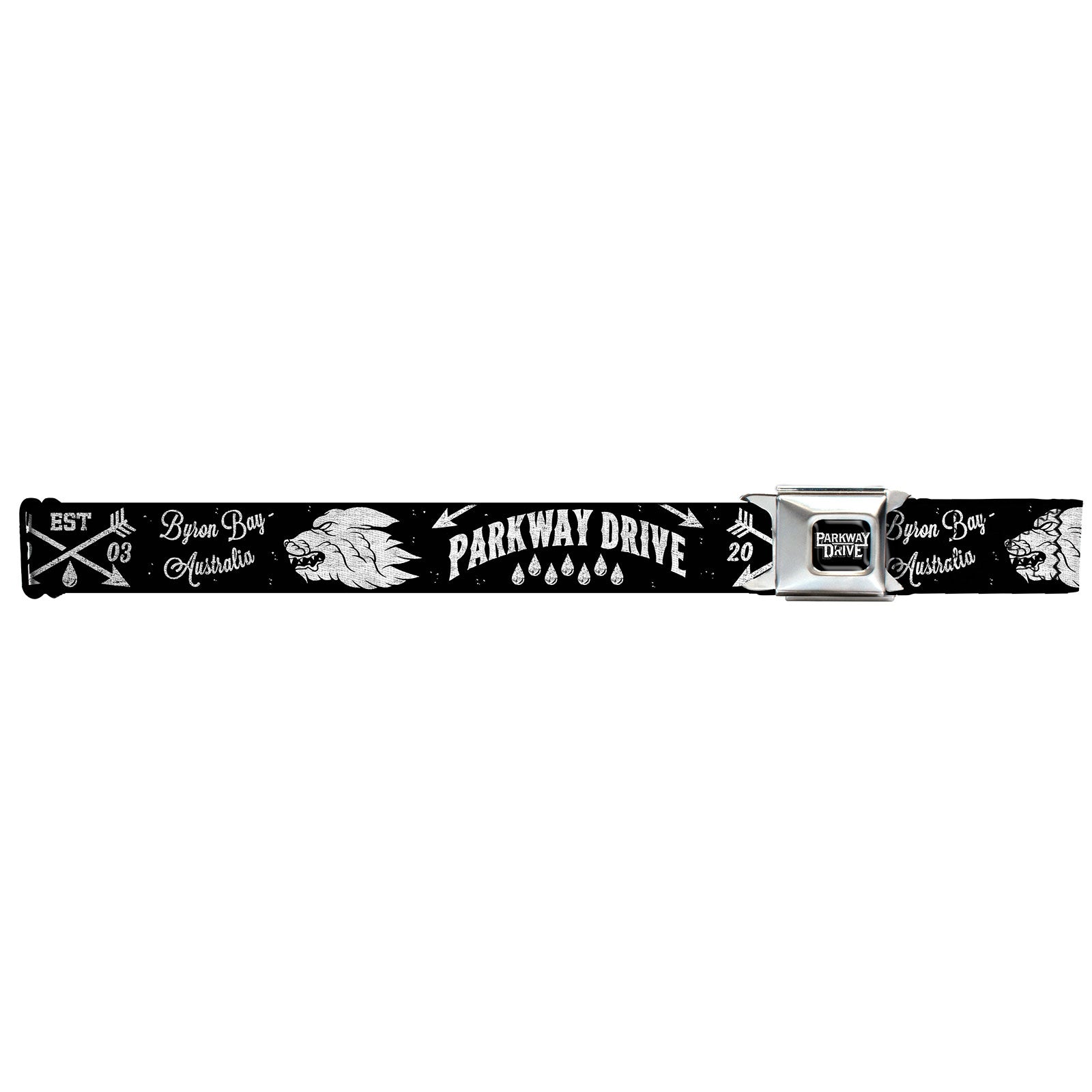 Parkway Drive Est 2003 Byron Bay Australia Seatbelt Buckle Belt