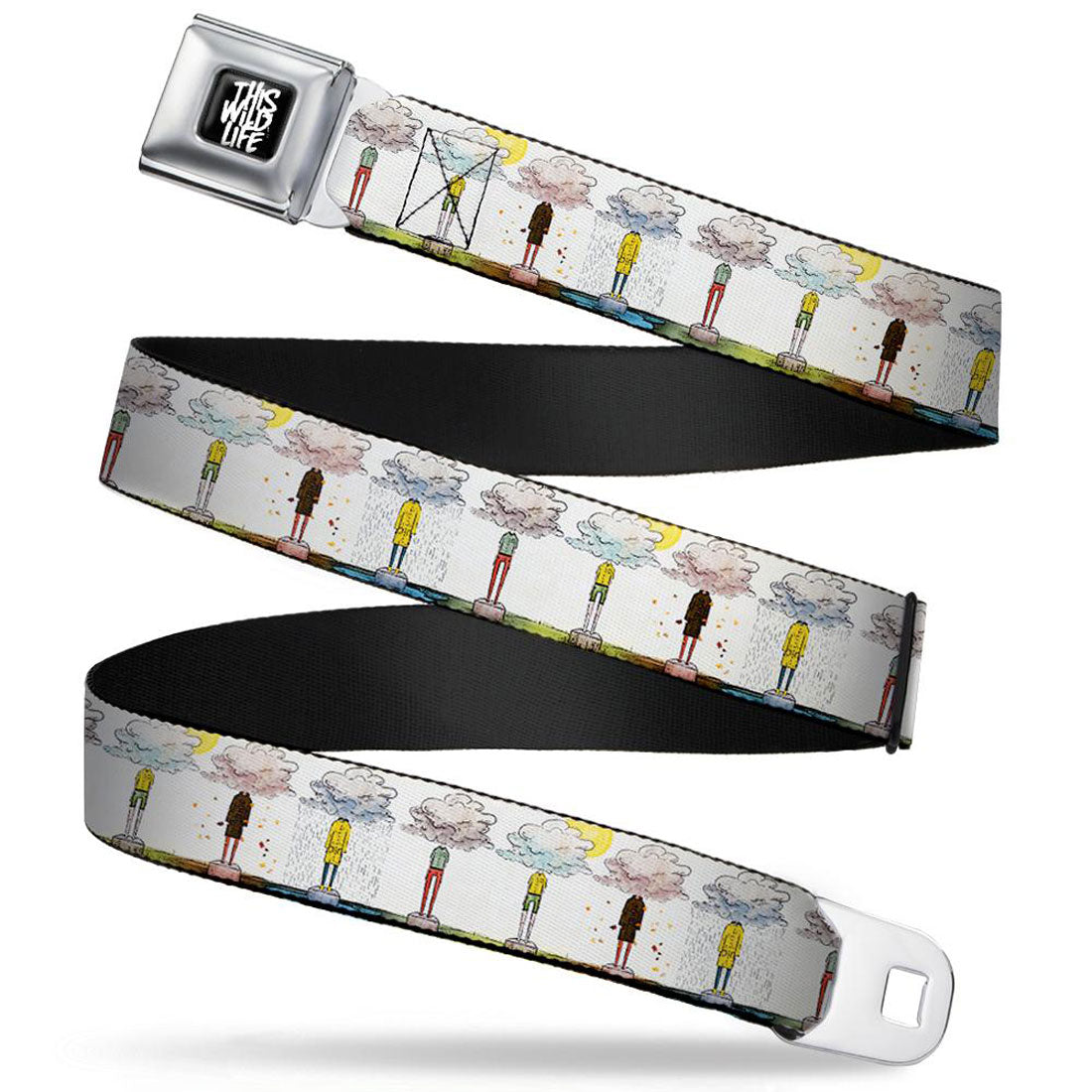 Clouded People Seatbelt Buckle Belt