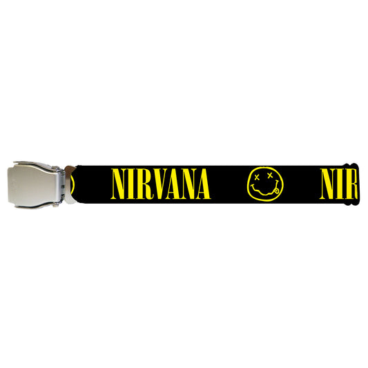 Nirvana Smiley Face Seatbelt Buckle Belt