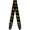 Steal Your Face With Lightning Bolt Repeat Black Guitar Strap