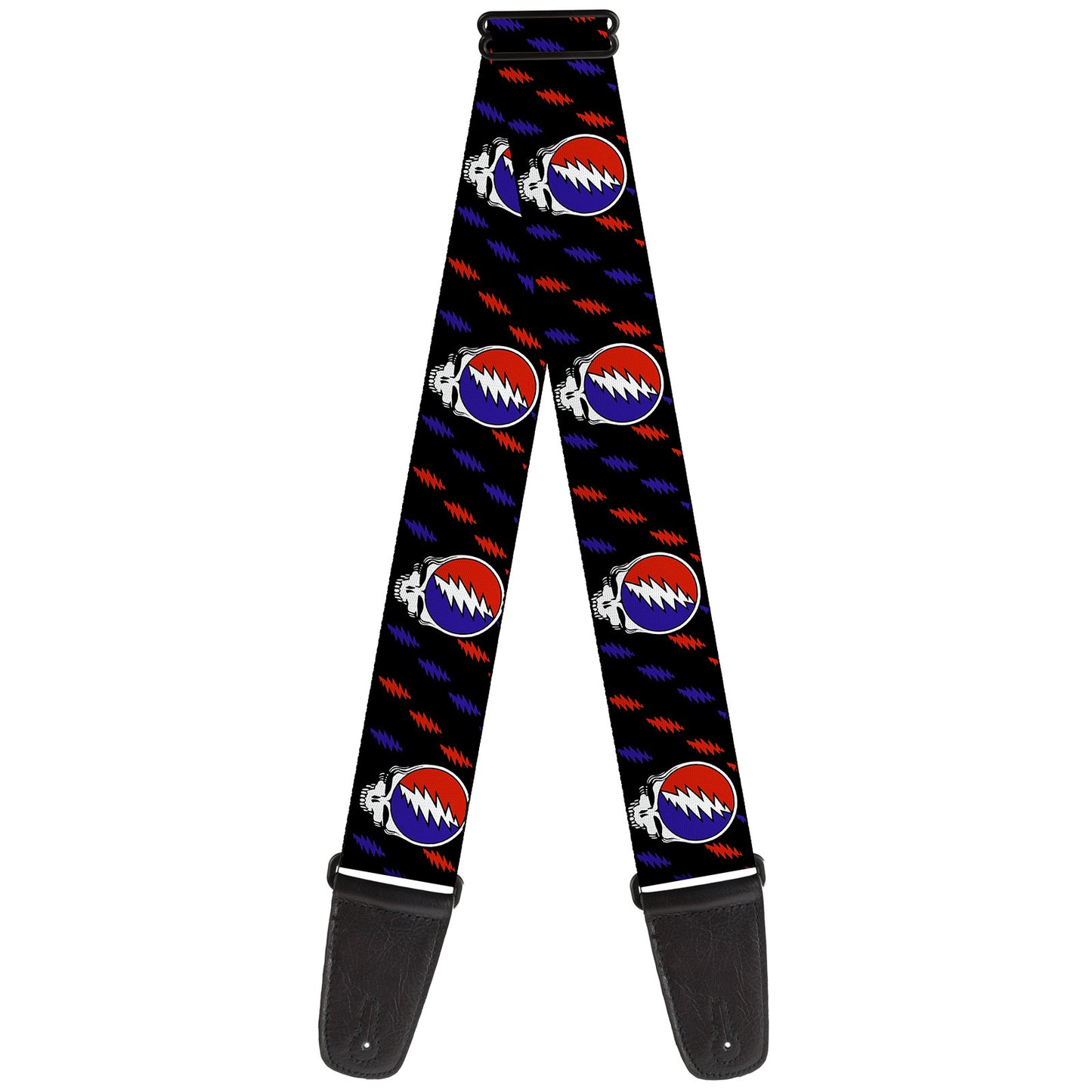 Steal Your Face Repeat With Mini Lightning Bolt Guitar Strap