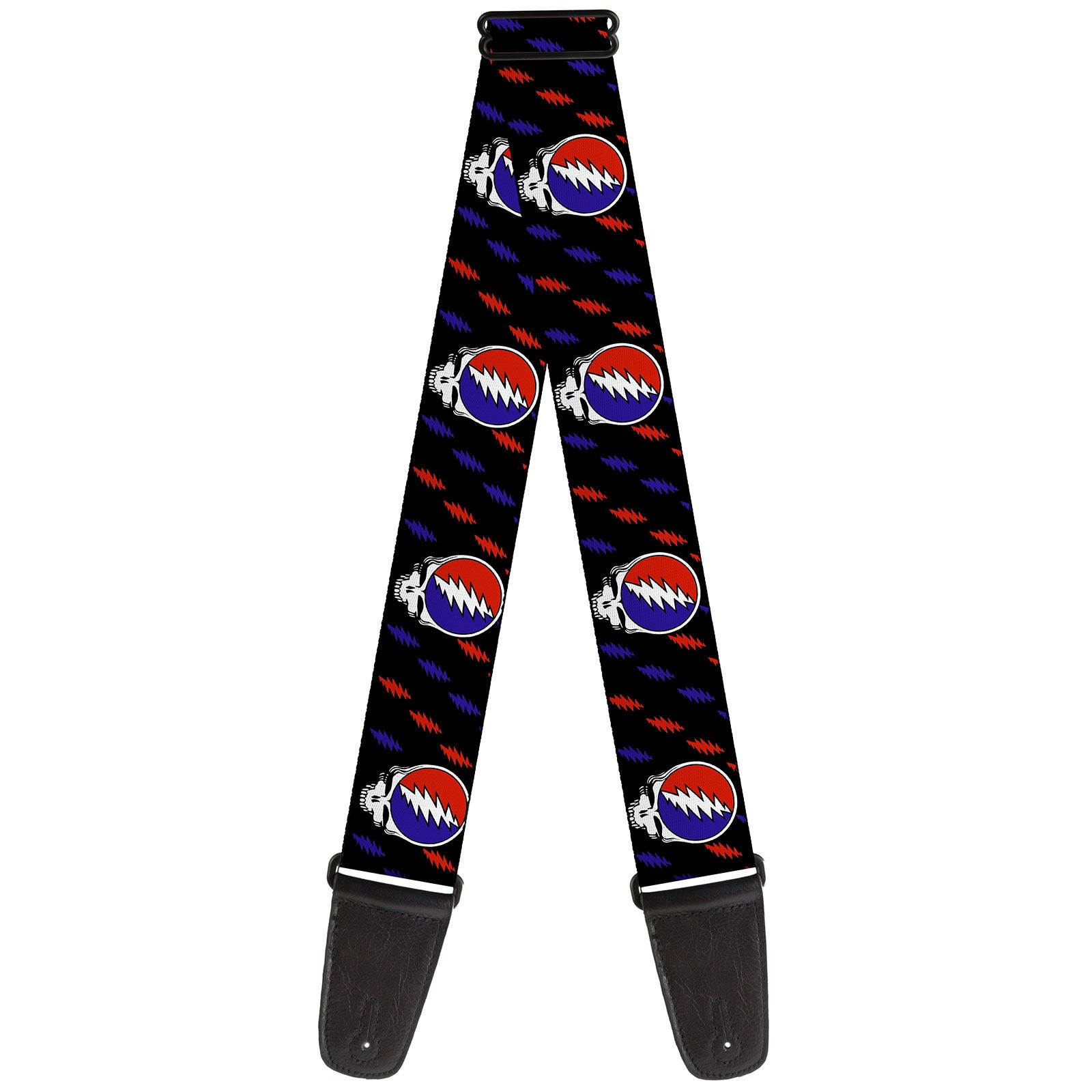 Steal Your Face Repeat With Mini Lightning Bolt Guitar Strap