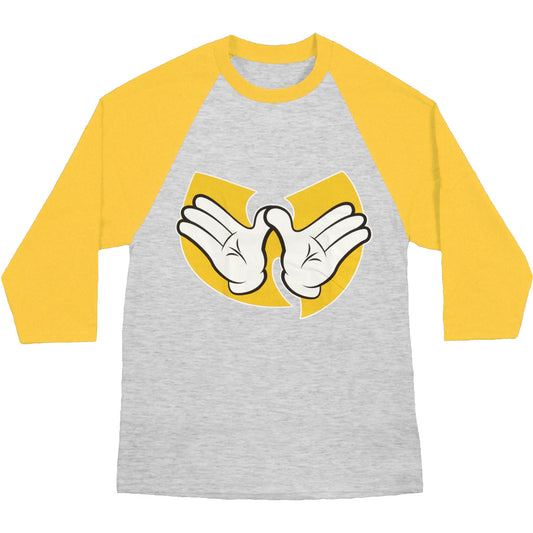 Hands 3/4 Sleeve Mens Raglan Baseball Jersey