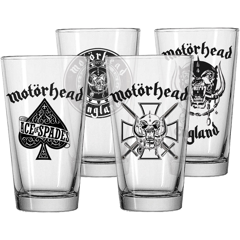 Motorhead 4pc Pint Glass Set Pub Glass Set