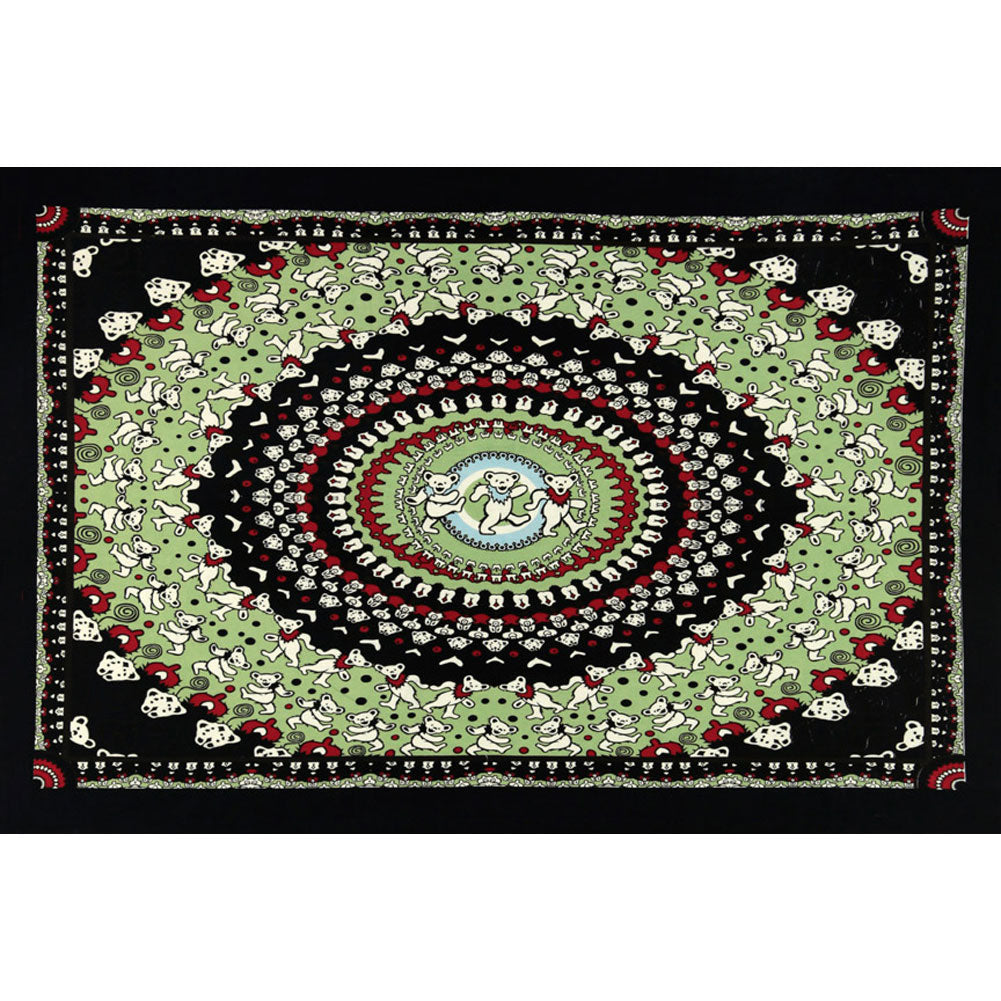 Grateful Dead Mini Bear Black Green 45x30 Tapestry