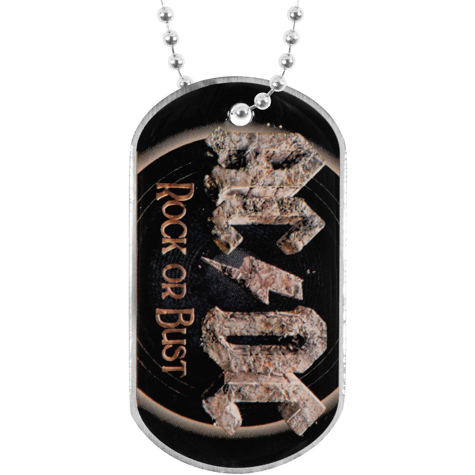 AC/DC Rock Or Bust Dog Tag Necklace