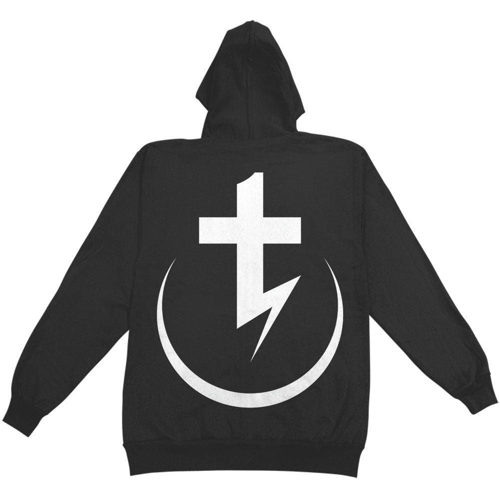 Tear Out The Heart Bolt Zippered Hooded Sweatshirt