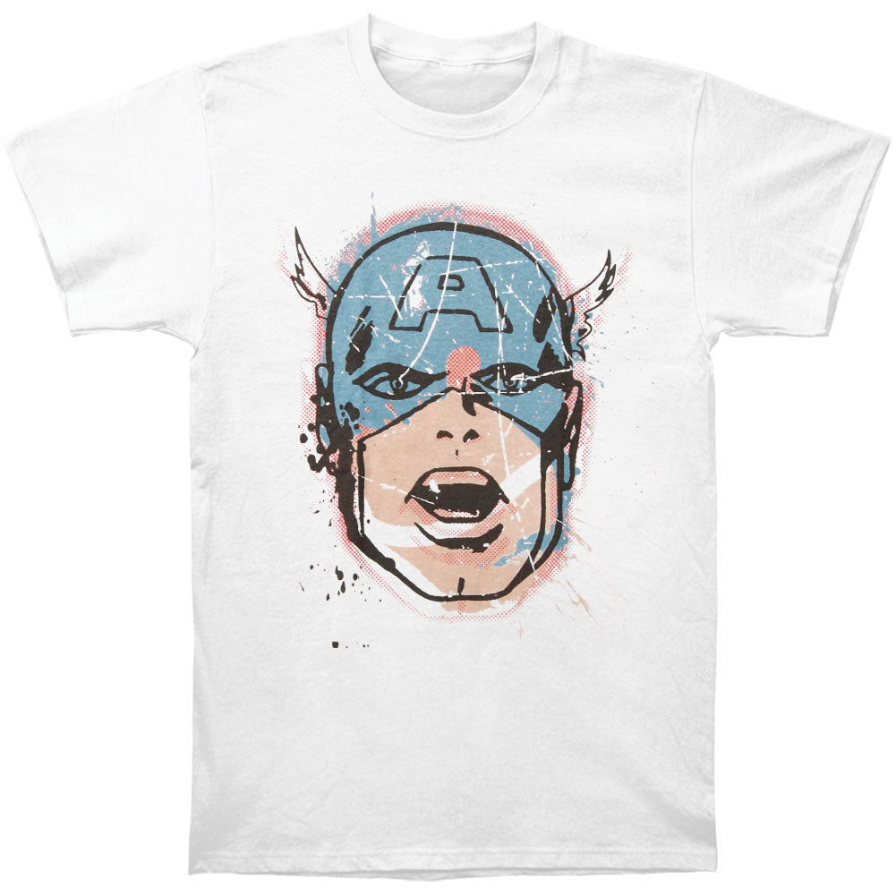 Captain America Big Head Distressed T-shirt