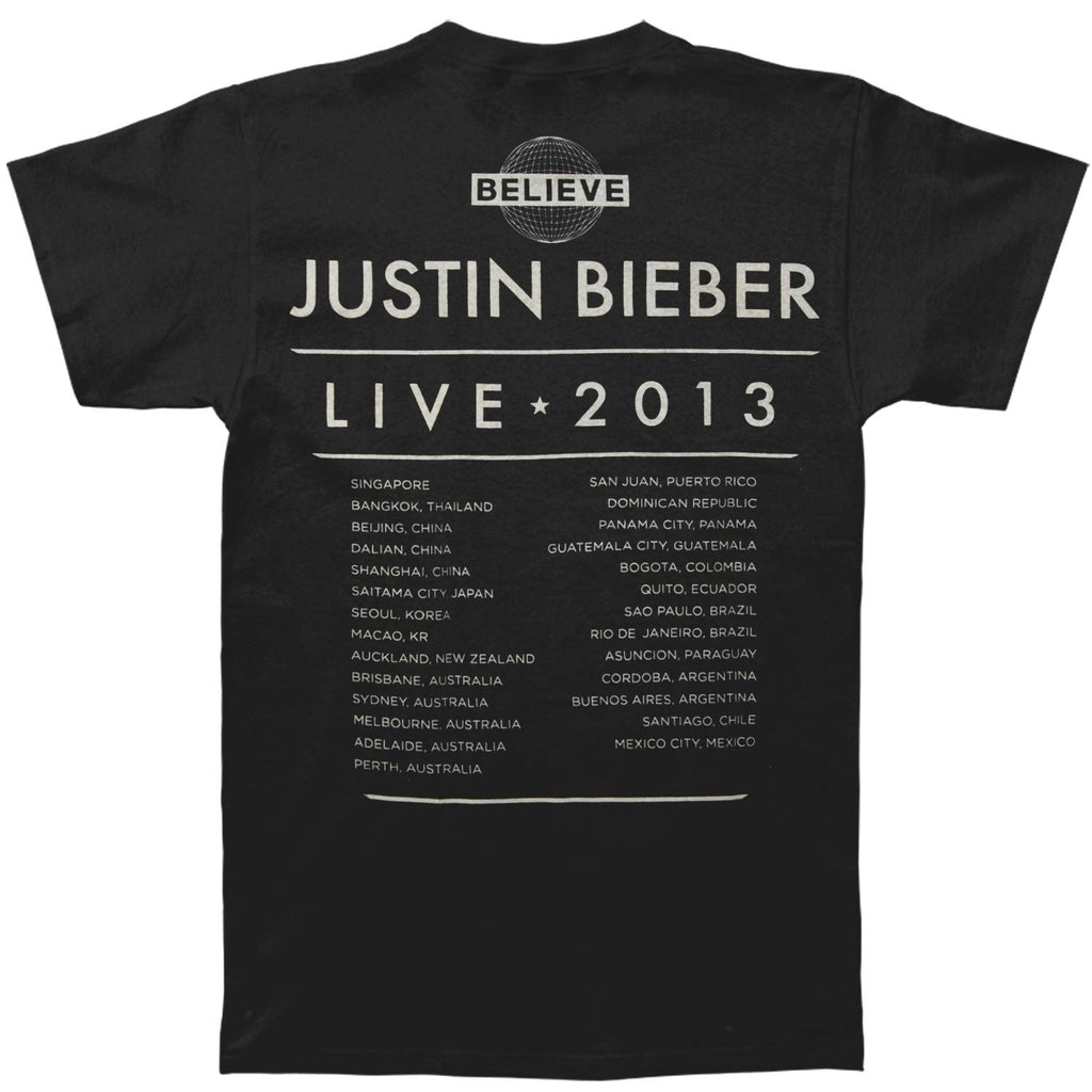 Justin Bieber Side View 2013 Tour Slim Fit T-shirt