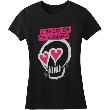 Heart Skull Pink Junior Top