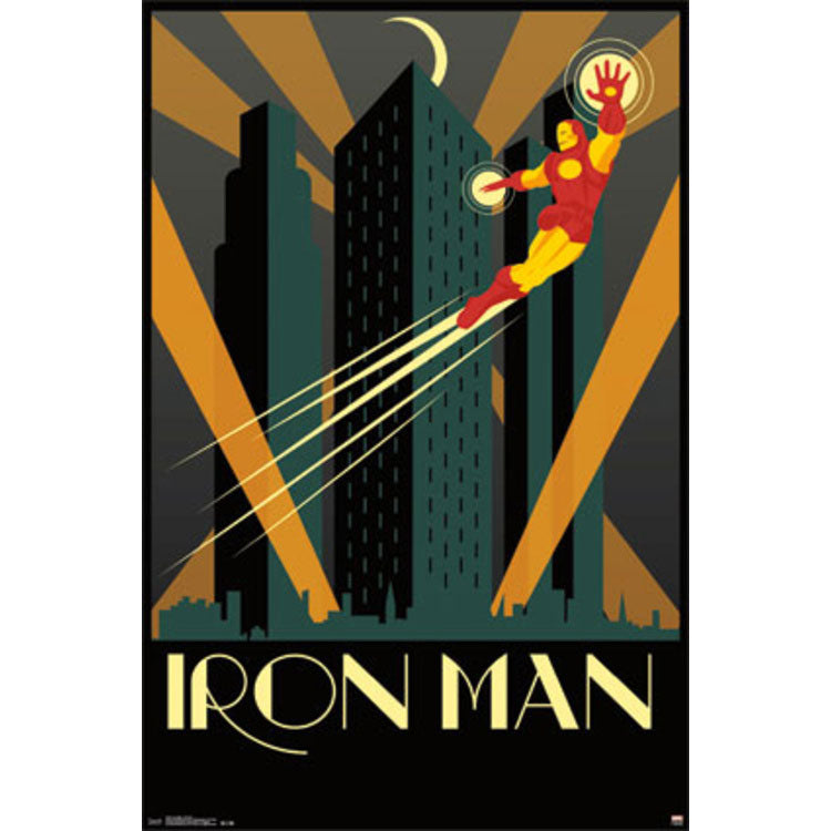 Iron Man Art Deco Domestic Poster