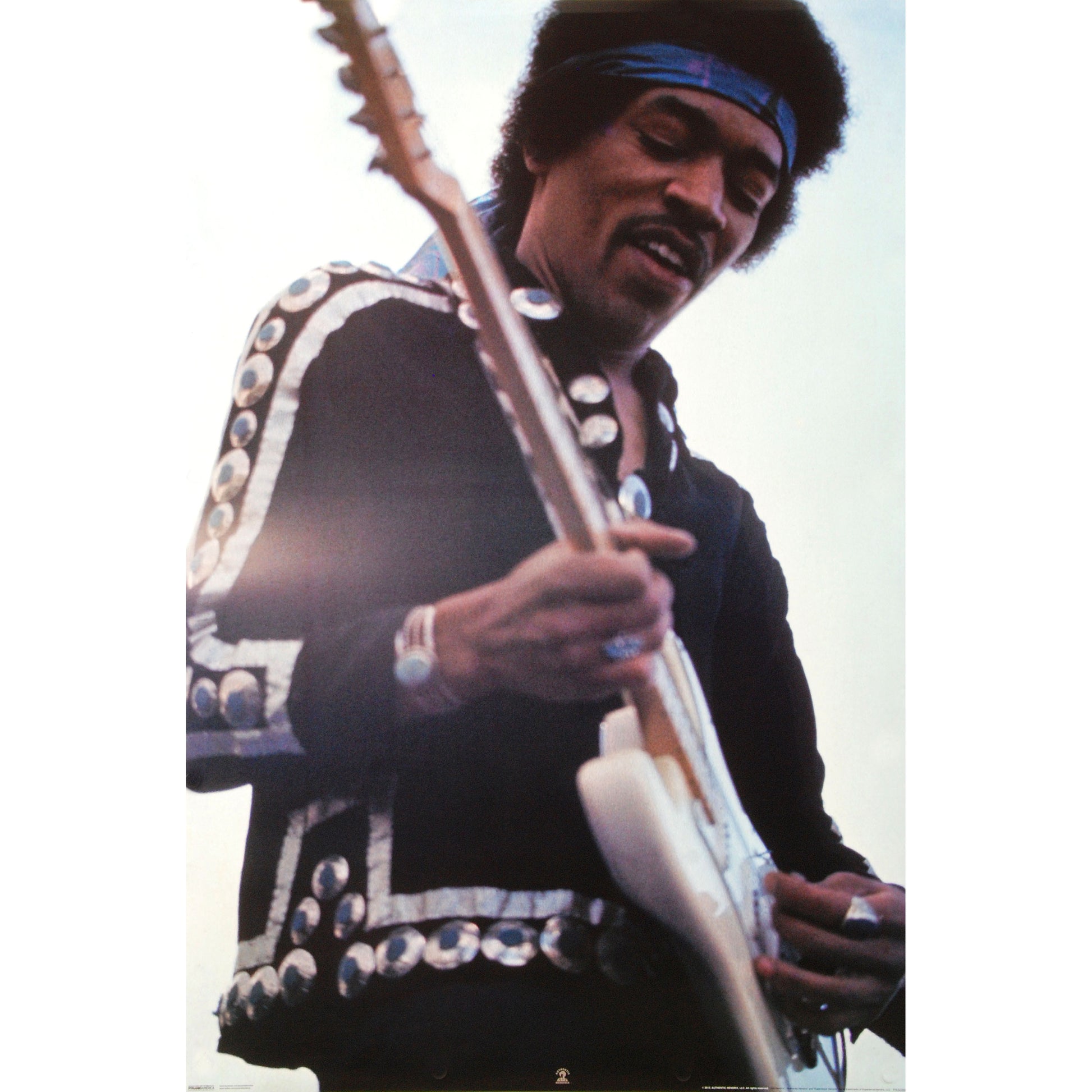 Jimi Hendrix White Guitar Domestic Poster