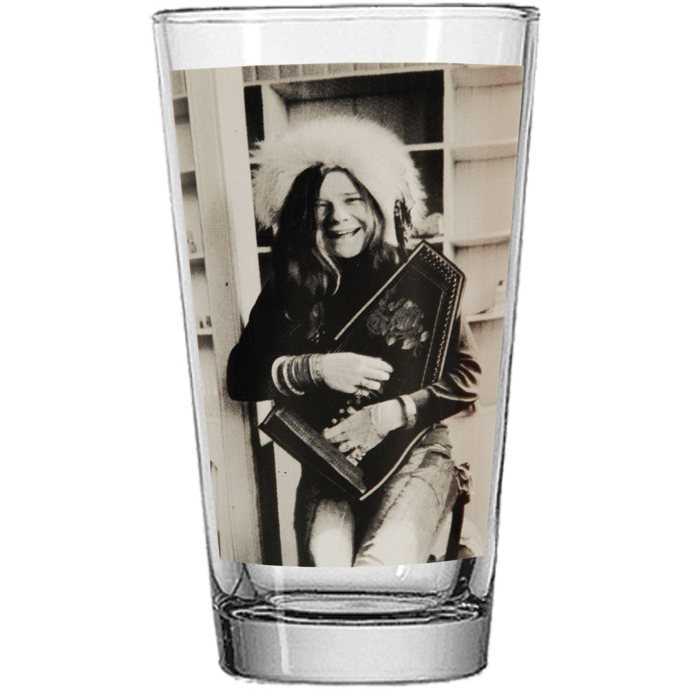 Janis Joplin B&W Pint Glass