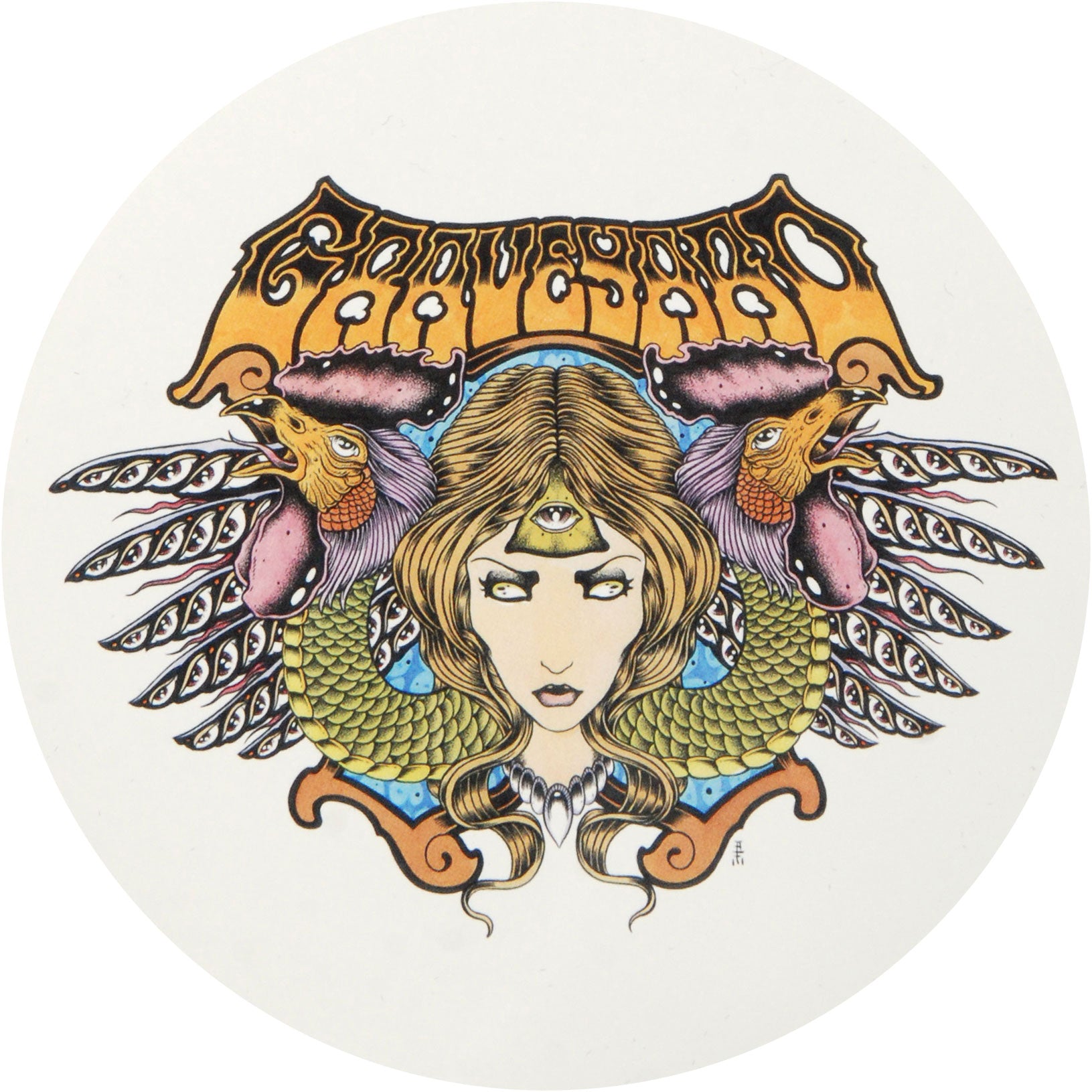 Graveyard Lady Rooster Sticker