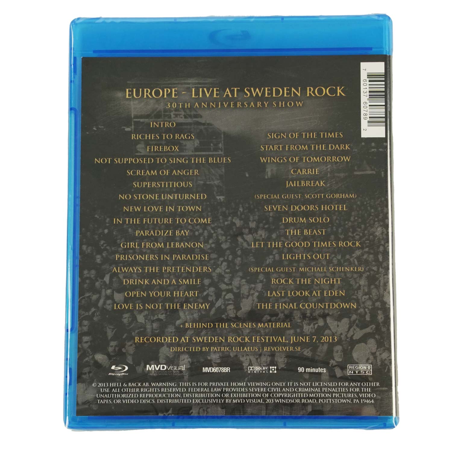 Europe Live At Sweden Rock - 30th Anniversary Show Blu-Ray